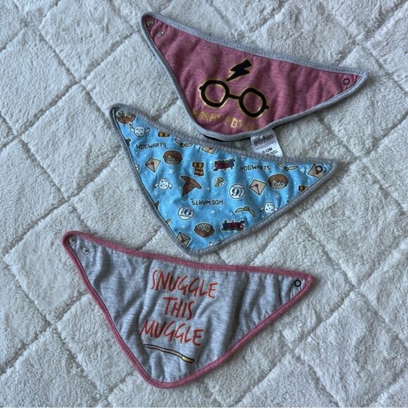 Harry Potter | Baby Unisex Bandana Bibs Three Pack | Size 0-12 Months - Picture 2 of 5